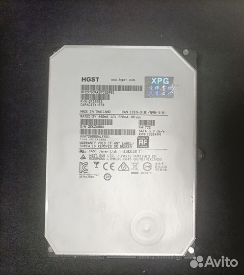 Жесткий диск (HDD) 8 TB hgst (HUH728080ALE601) SAT