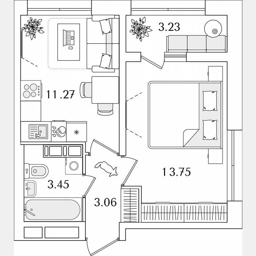 1-к. квартира, 33,2 м², 16/22 эт.