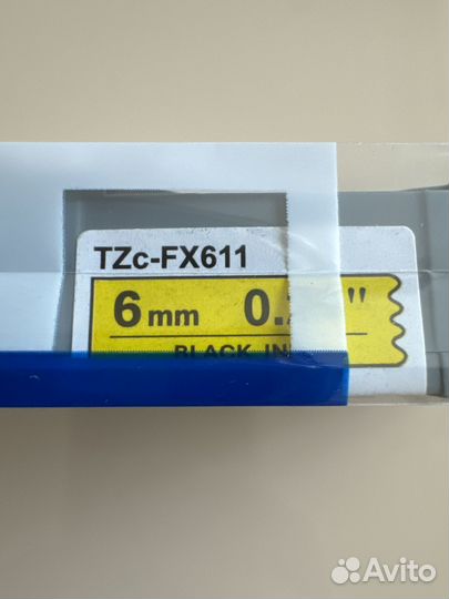 Flexible ID Brother TZc-FX611 6mm Чёрн на Жёлтом
