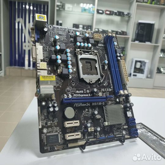 Материнская плата Asrock H61M-S (1155, DDR3x2, mAT