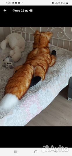 Большая мягкая лиса ручной работы