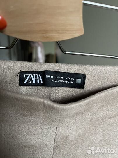 Замшевые леггинсы Zara (M)