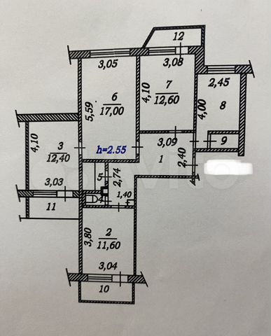 4-к. квартира, 78 м², 7/10 эт.
