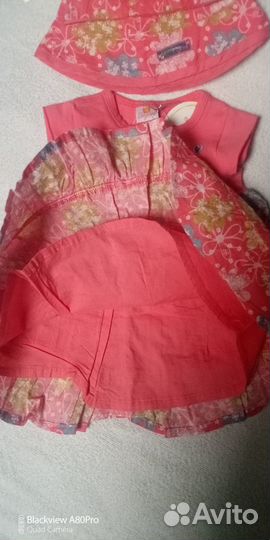 Летняя одежда на девочку 0-12мес (новая)