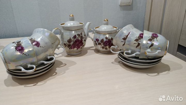 Сервиз чайный,перламутровый,на 6 пер