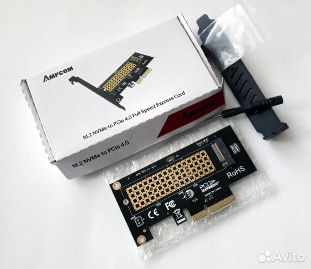 Адаптер ampcom M.2 nvme SSD на PCIe 2.0-4.0