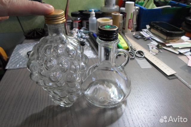 Бутылка стеклянная прозрачная 