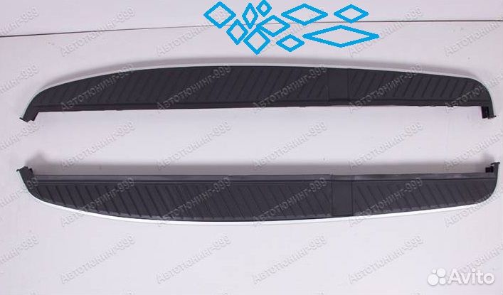 Пороги на Range Rover Sport серебро без креплений