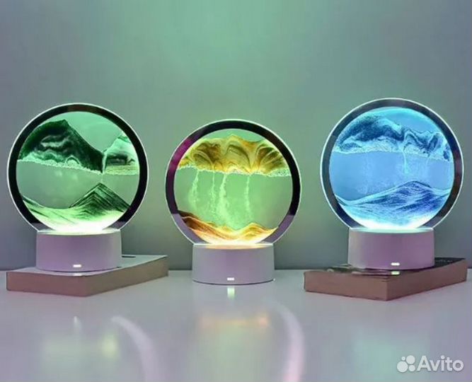 3D Светильник-ночник, песочный, 7 цветов свечения