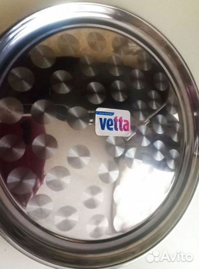 Новый поднос нержавейка круглыы