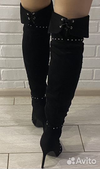 Ботфорты замшевые