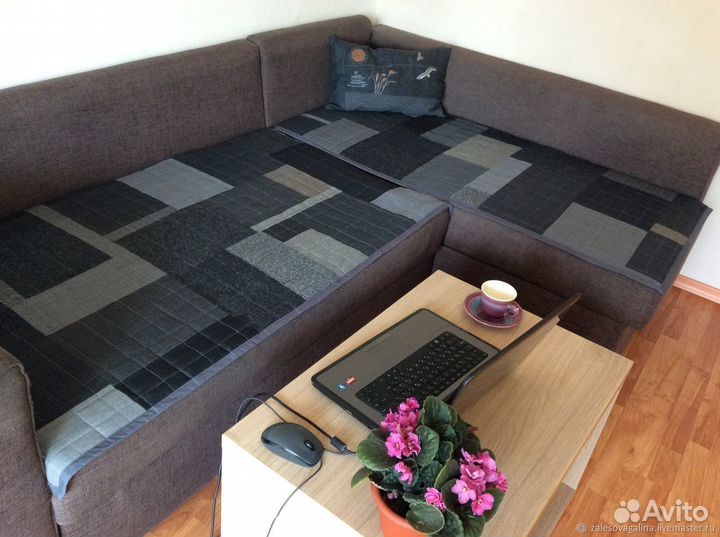 Пледы на угловой диван 