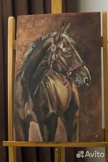Картина маслом лошадь