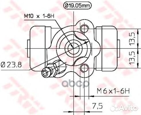 Цилиндр тормозной колесный R BWD 266 BWD266 TRW