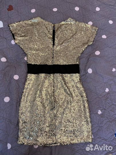 Платье мини из золотых пайеток
