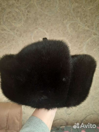 Норковая шапка мужская ушанка