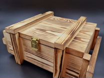 Деревянная коробка-футляр ящик, шкатулка, упаковка