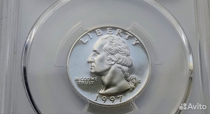 25 центов 1997 слаб pcgs серебро proof PR69