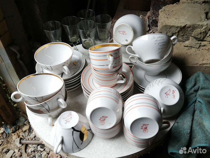 Чайные пары и фужеры СССР