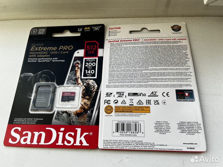 Карта памяти SanDisk Extreme Pro 512 Gb