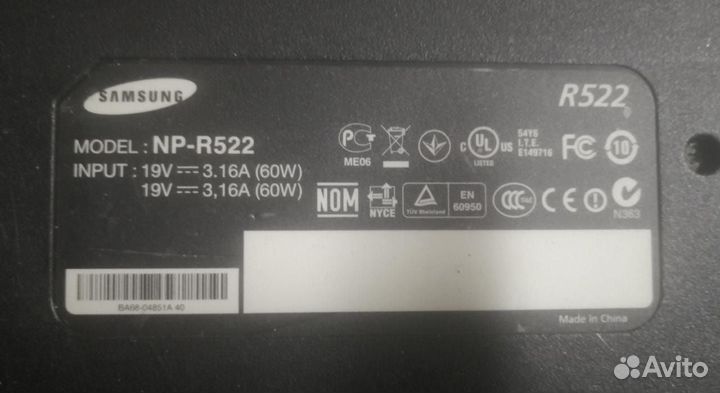 Samsung NP-R522 на запчасти Матрица 15,6