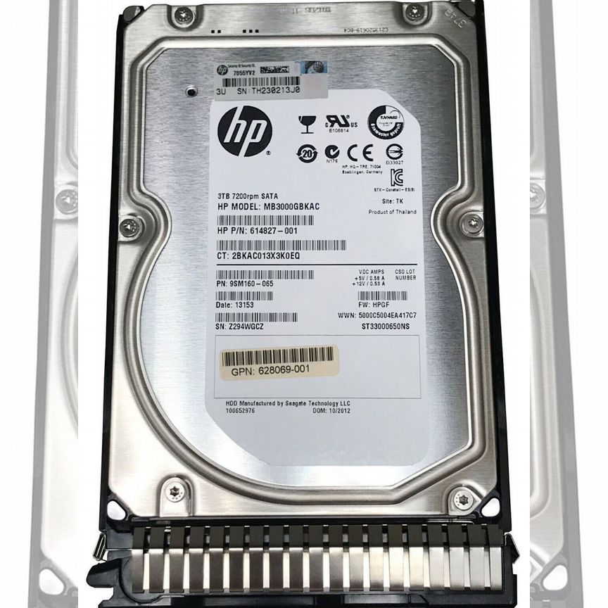 [MB3000GBKAC] Жесткий Диск Hp 3tb Sata3 3.5" Mb3000gbkac