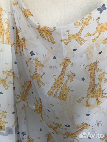 Занавеска тюль детская с жирафами