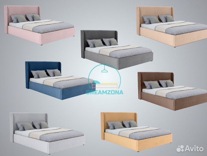 Кровать двуспальная Нэнси с мягким изголовьем