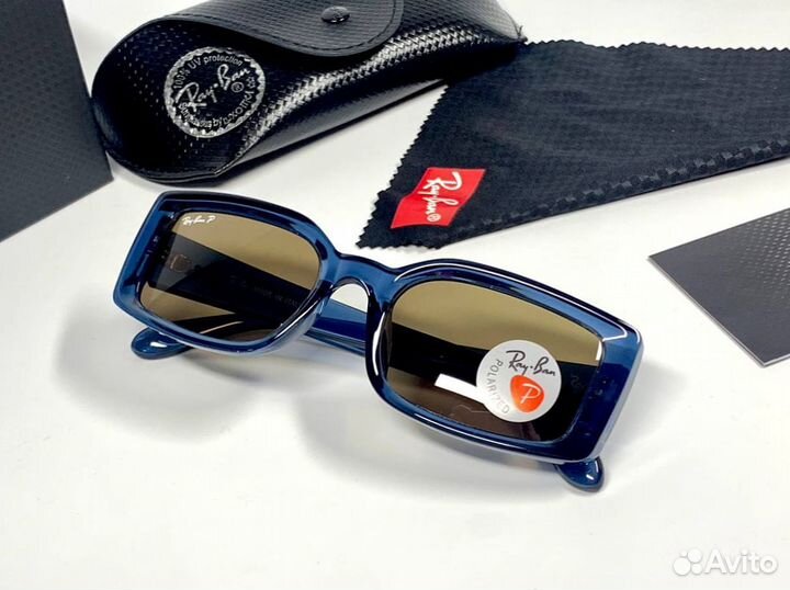 Очки Ray Ban синие узкие