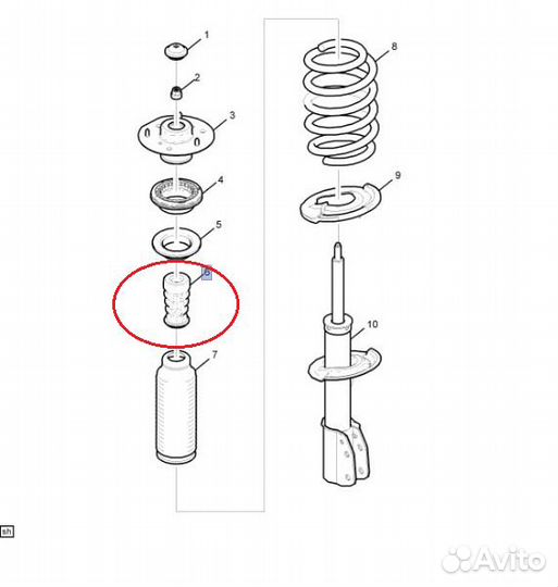 Отбойник перед амортизатор 95281015 GM Captiva NEW