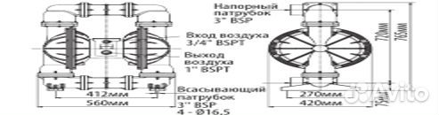 Мембранный пневматический насос MK80AL-AL/HY/HY/SS