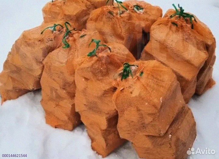 Дрова берёзовые сухие в сетках