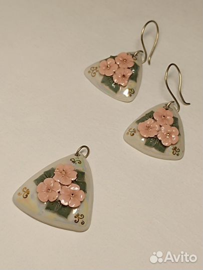 Винтажные серьги из фарфора СССР