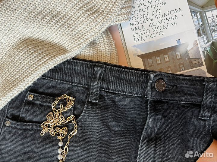 Джинсовая мини-юбка y2k pull&bear