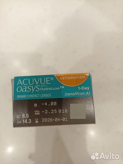 Линзы контактные acuvue oasys astigmatism -4