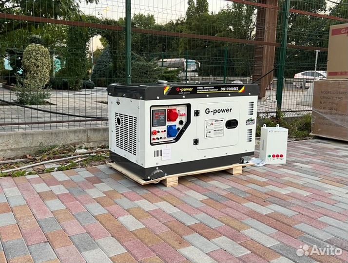 Генератор дизельный 14 кВт g-power трехфазныйDG170