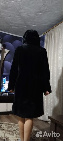 Шуба мутоновая с капюшоном 50 52