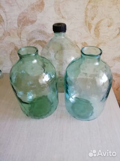 Бутыли 10л утолщенного стекла, банки 3л