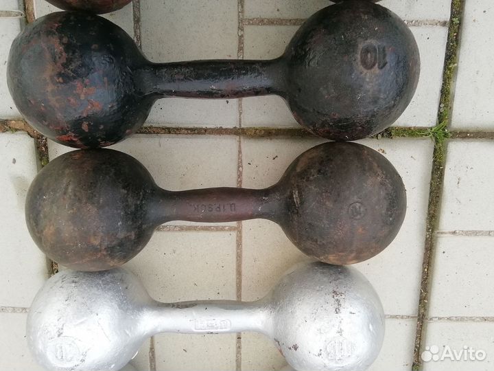 Гантели чугунные по (4, 5, 8, 10, 12 и 16 кг)