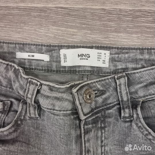 Джинсы скинни mango, серые, размер 40-42