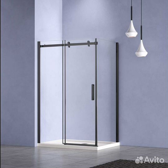 Душевой уголок Vincea Como-N VSR-4CN9012CLB 120x90 стекло прозрачное/профиль черный