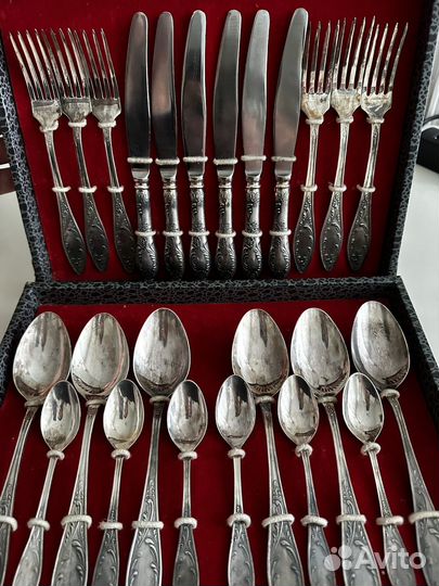 Набор столовых приборов, мельхиор, СССР