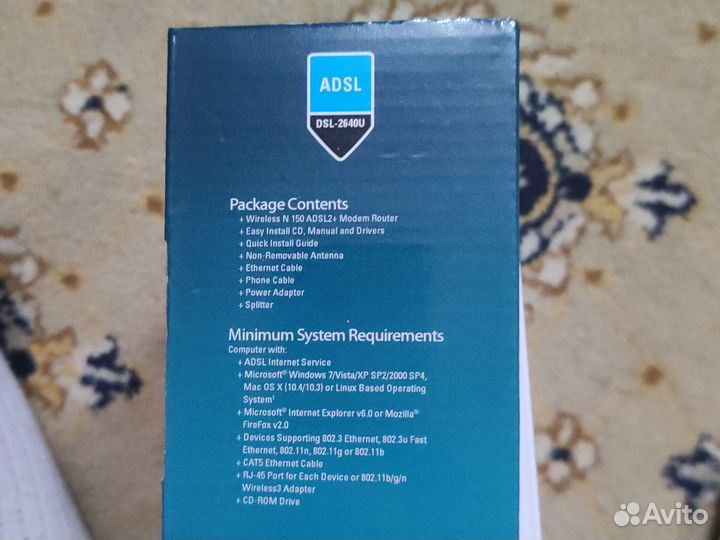 Модем Wireless N150 adsl2-2640U