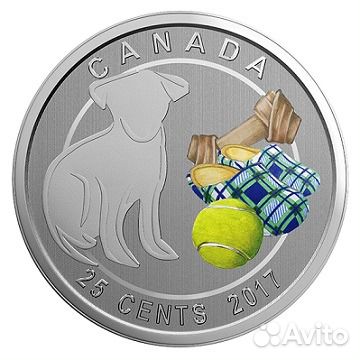 Монета Люблю мою собаку сталь никель Канада 2017 г