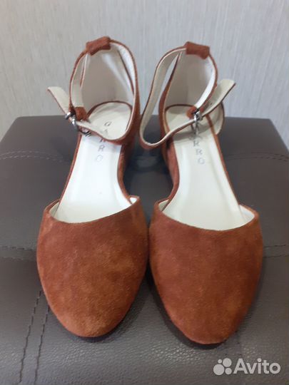 Балетки на танкетке,37 р-р натуральная замша