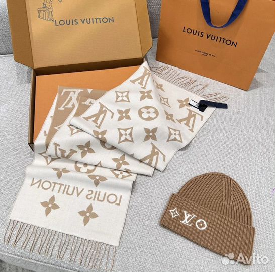 Louis Vuitton шарф 186*34 см 100% шерсть