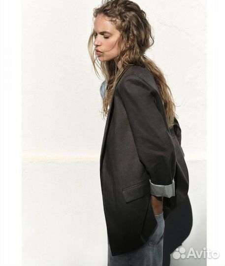 Пиджак zara льняной