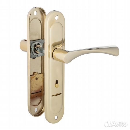 Ручка дверная HP-77.0323-S-G прямоугольная розетка