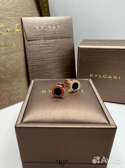 Bvlgari пусеты (оникс)