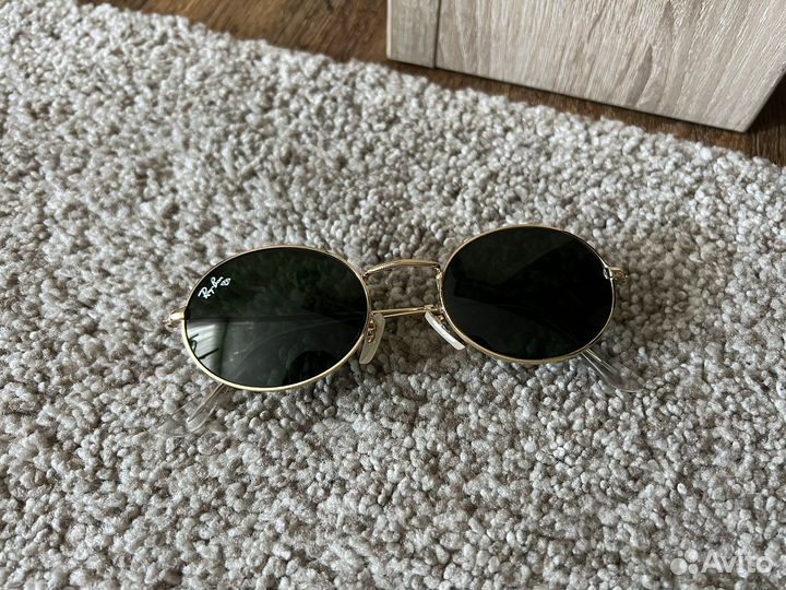 Очки солнцезащитные стекло Ray Ban oval flat green